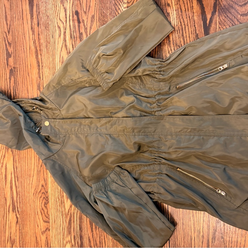 Ciso Khaki Hooded Rain Jacket